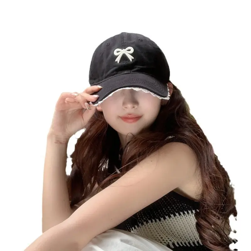 Pink Bow Baseball Cap for Women with Wide Brim - Image 9