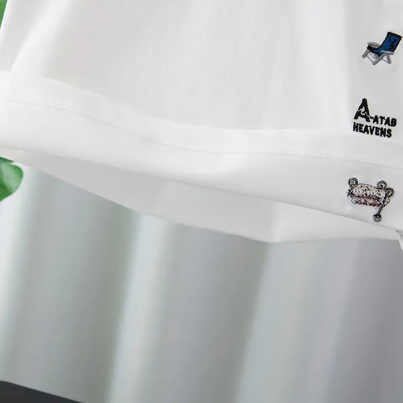 Boys Korean Style White Polo T-Shirt Short Sleeve - Image 6