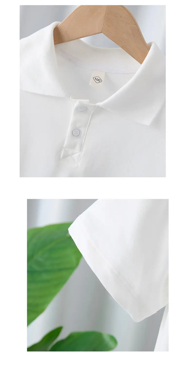 Boys Korean Style White Polo T-Shirt Short Sleeve — feature 9