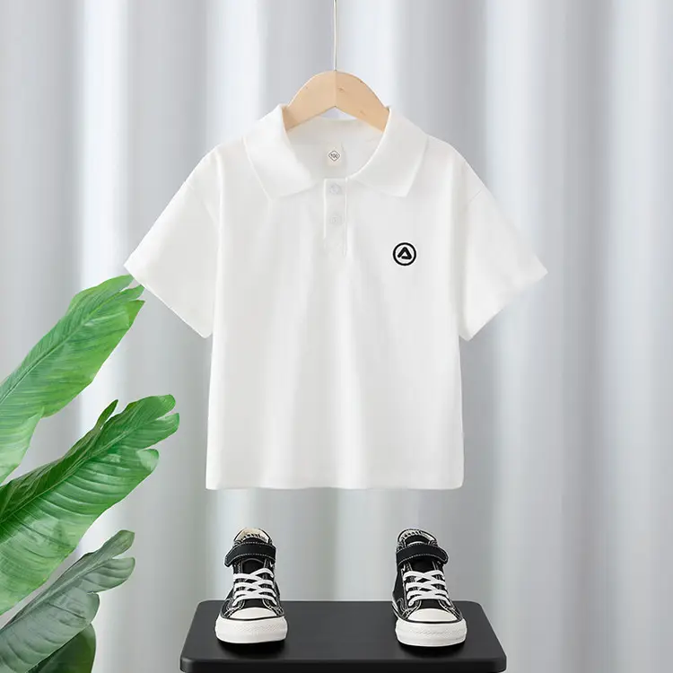 Boys 2025 Black Graphic T-Shirt Half Sleeve Polo Top - Image 6
