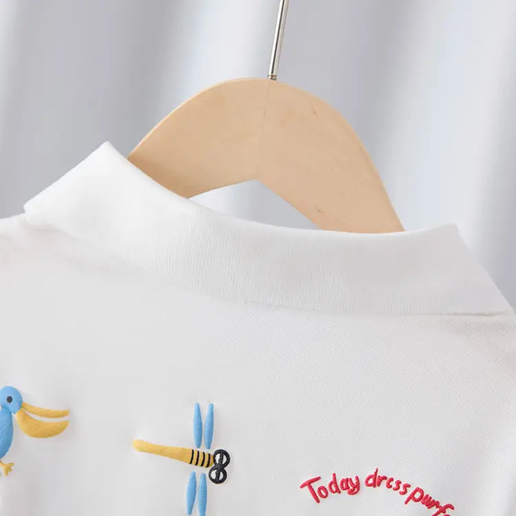 White Cotton Polo Shirt for Boys Summer 2025 - Image 4