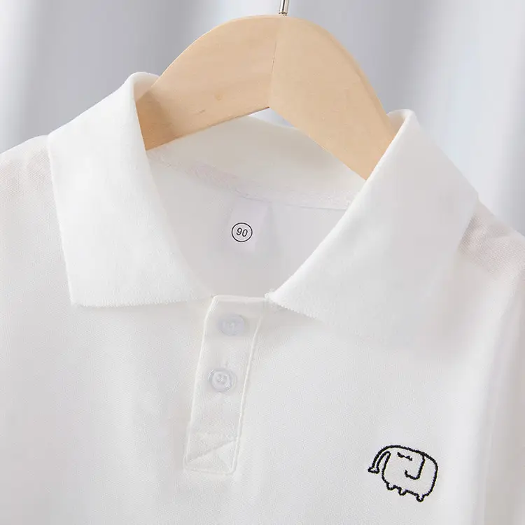 White Cotton Polo Shirt for Boys Summer 2025 - Image 6
