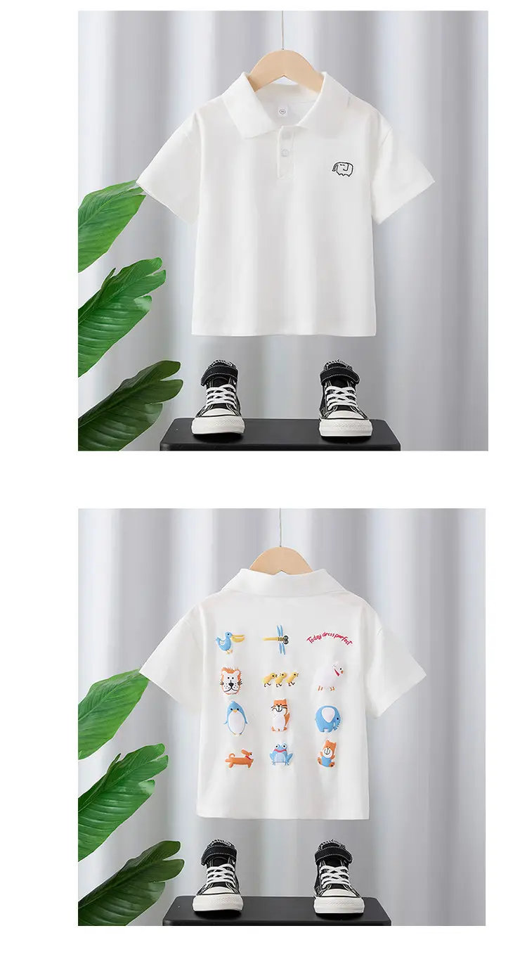 White Cotton Polo Shirt for Boys Summer 2025 — feature 8