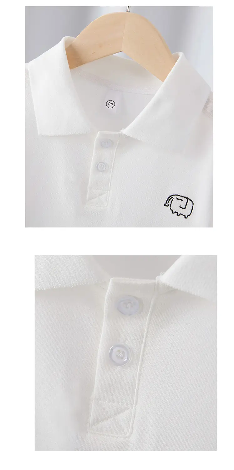 White Cotton Polo Shirt for Boys Summer 2025 — feature 9