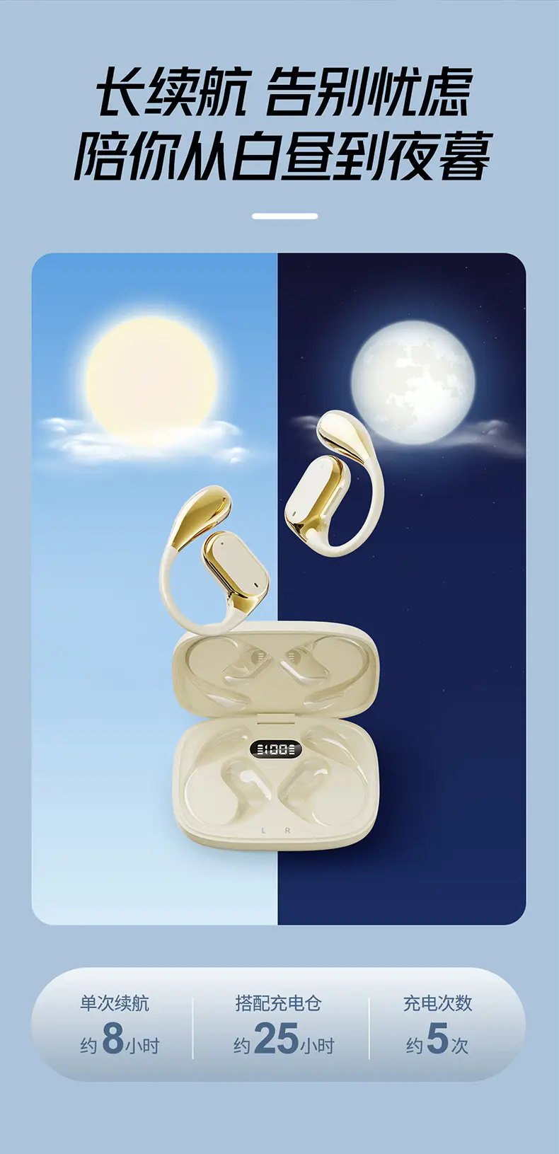 New Product Q11 Ear-Mounted Bluetooth Headset Open-Type Non-In-Ear Ultra-Clear Voice Call Smart Touch Headset — feature 10