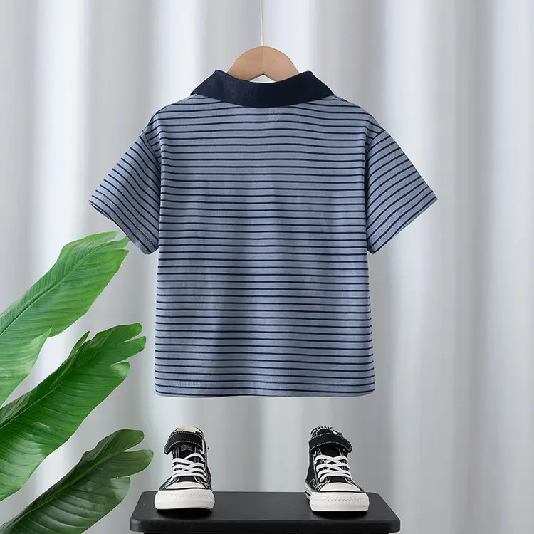Boy Striped Polo T-Shirt 2025 Summer Wear - Image 6