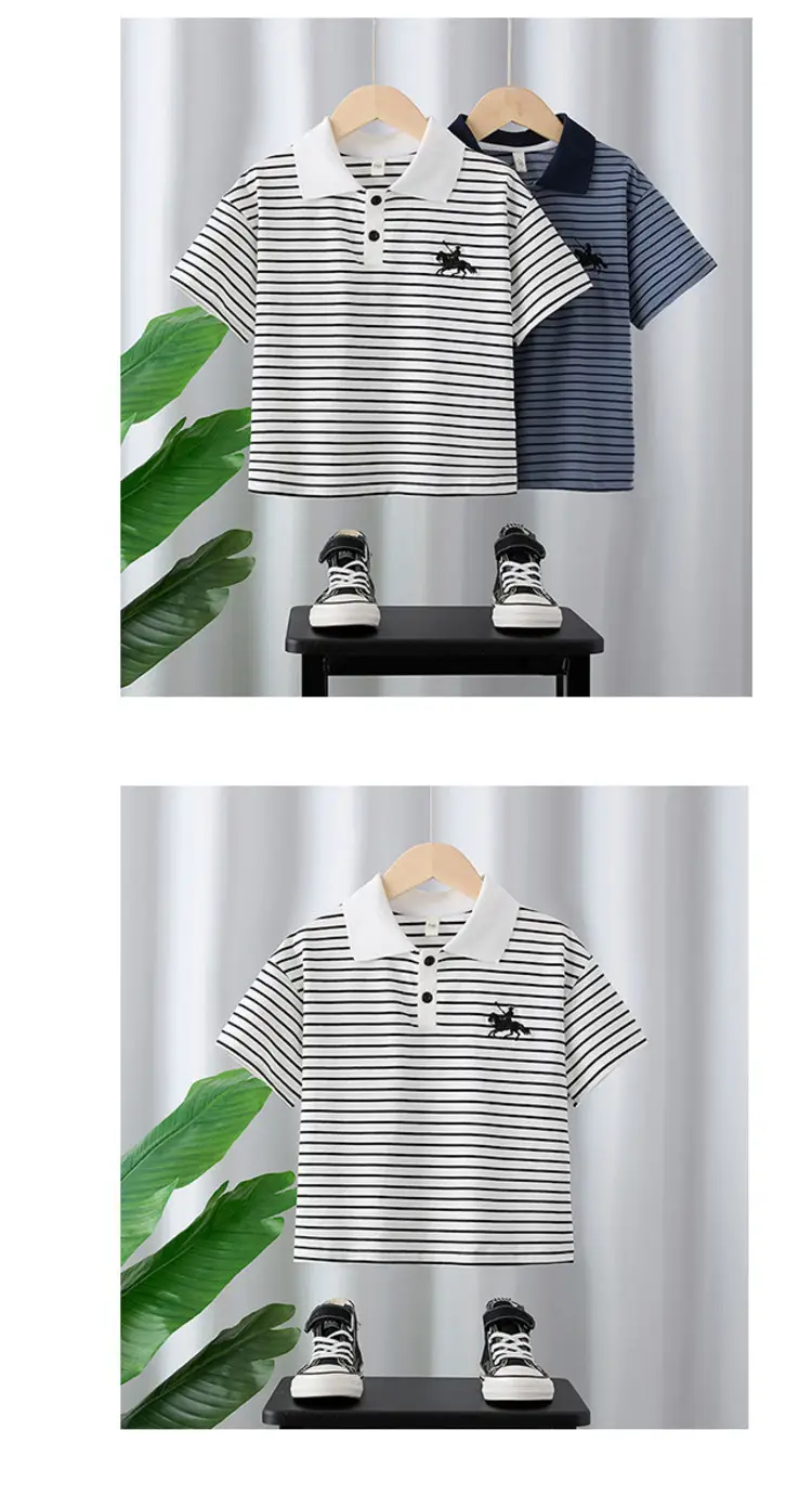 Boy Striped Polo T-Shirt 2025 Summer Wear — feature 10