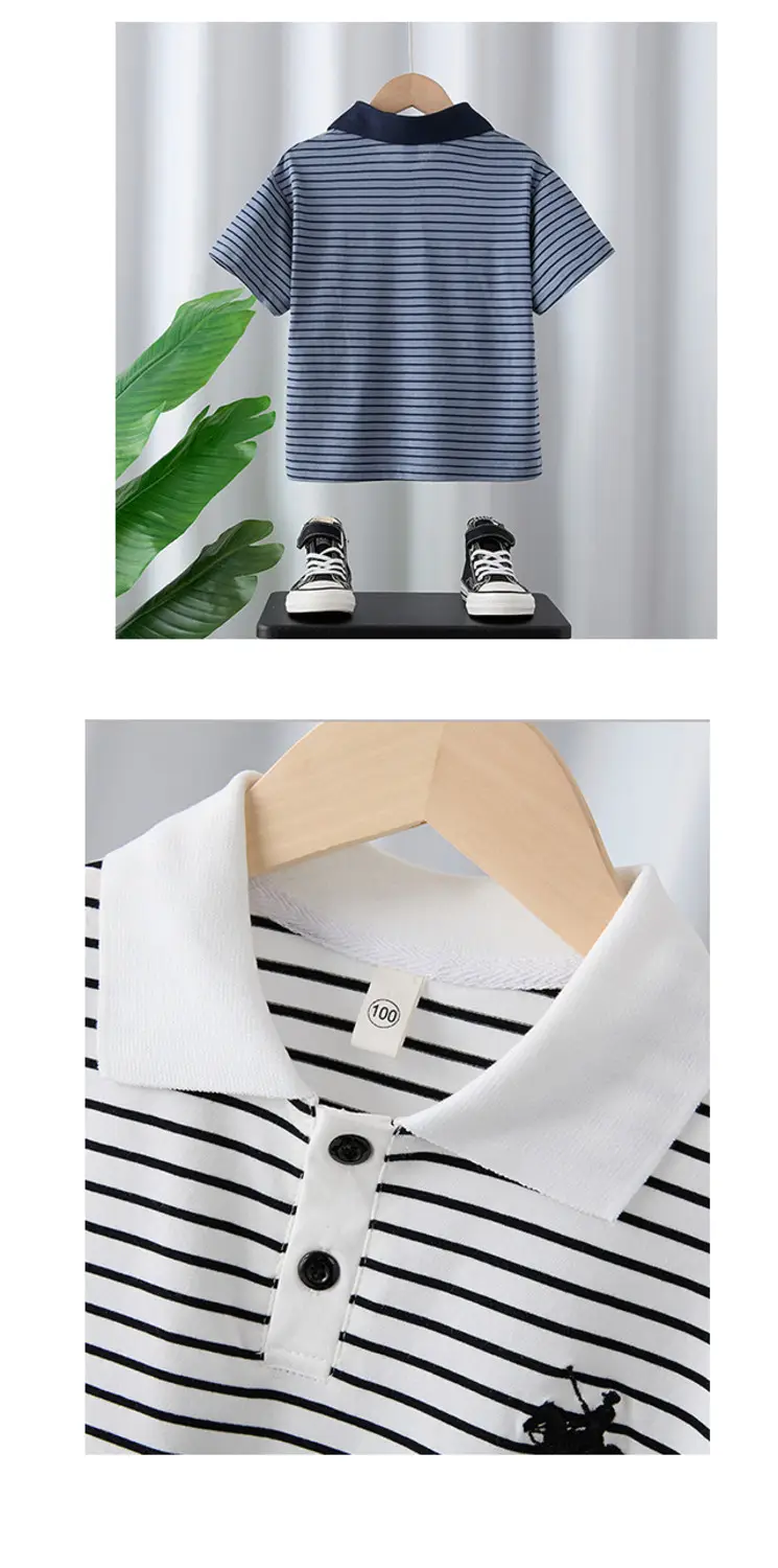 Boy Striped Polo T-Shirt 2025 Summer Wear — feature 12