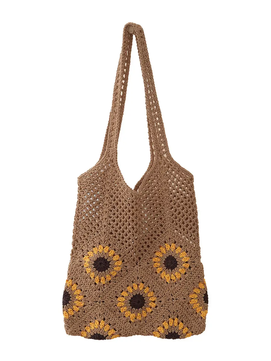 Women Sunflower Hollow Shoulder Commuter Tote Bag