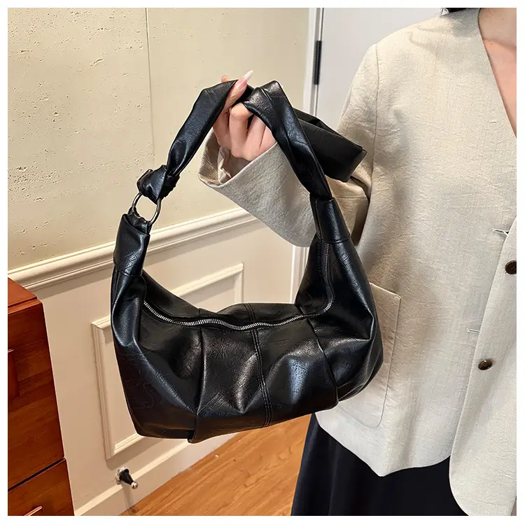 Korean Style Pleated Bag Large Capacity Beige — feature 18