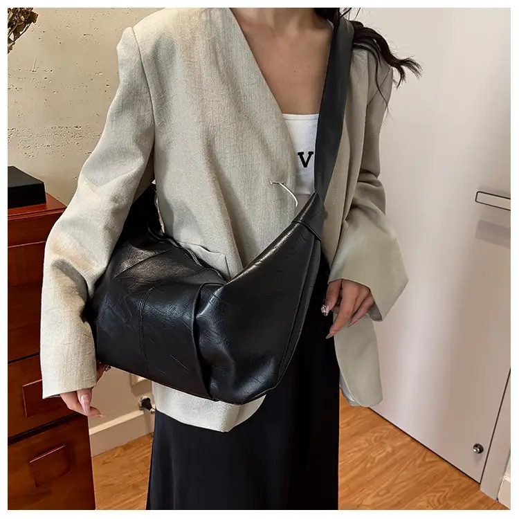 Korean Style Pleated Bag Large Capacity Beige — feature 19