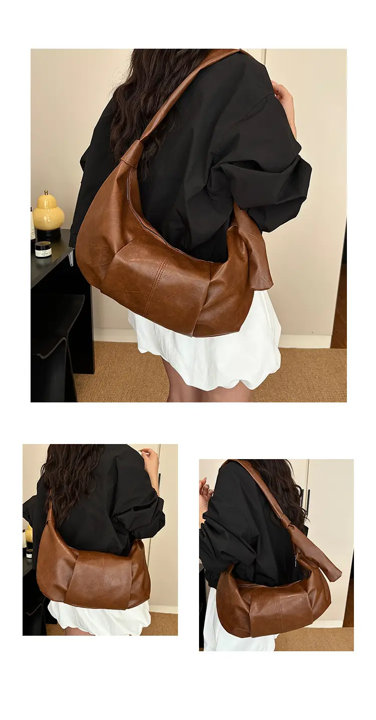 Korean Style Pleated Bag Large Capacity Beige — feature 24