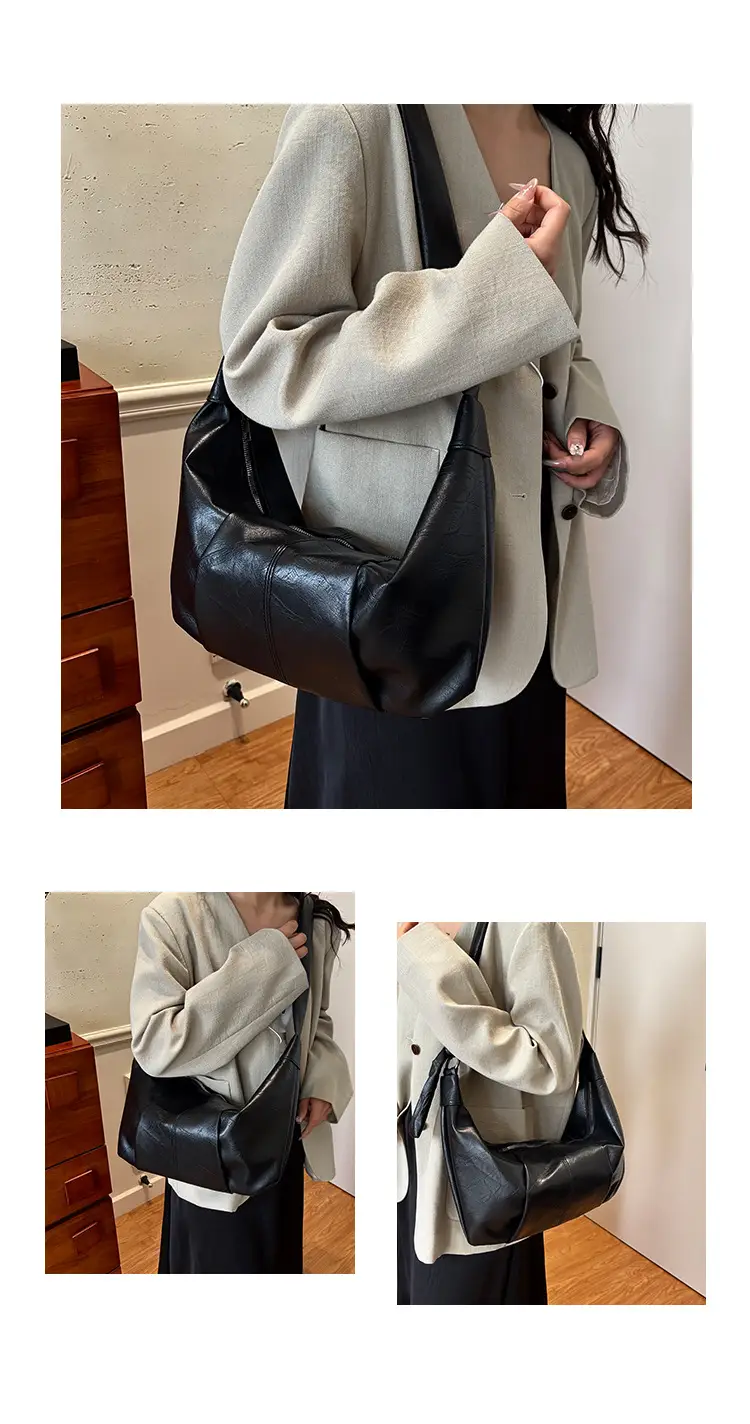 Korean Style Pleated Bag Large Capacity Beige — feature 25