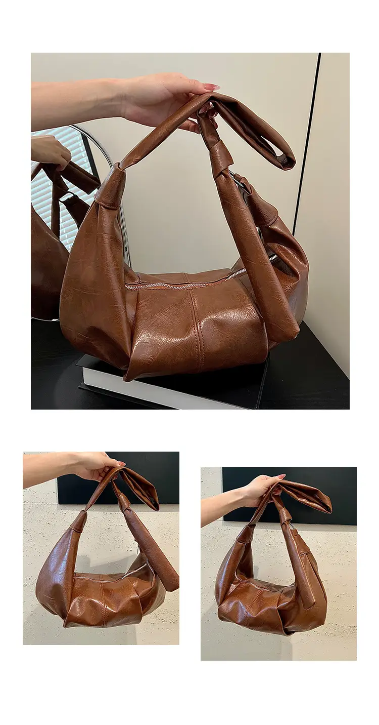 Korean Style Pleated Bag Large Capacity Beige — feature 26