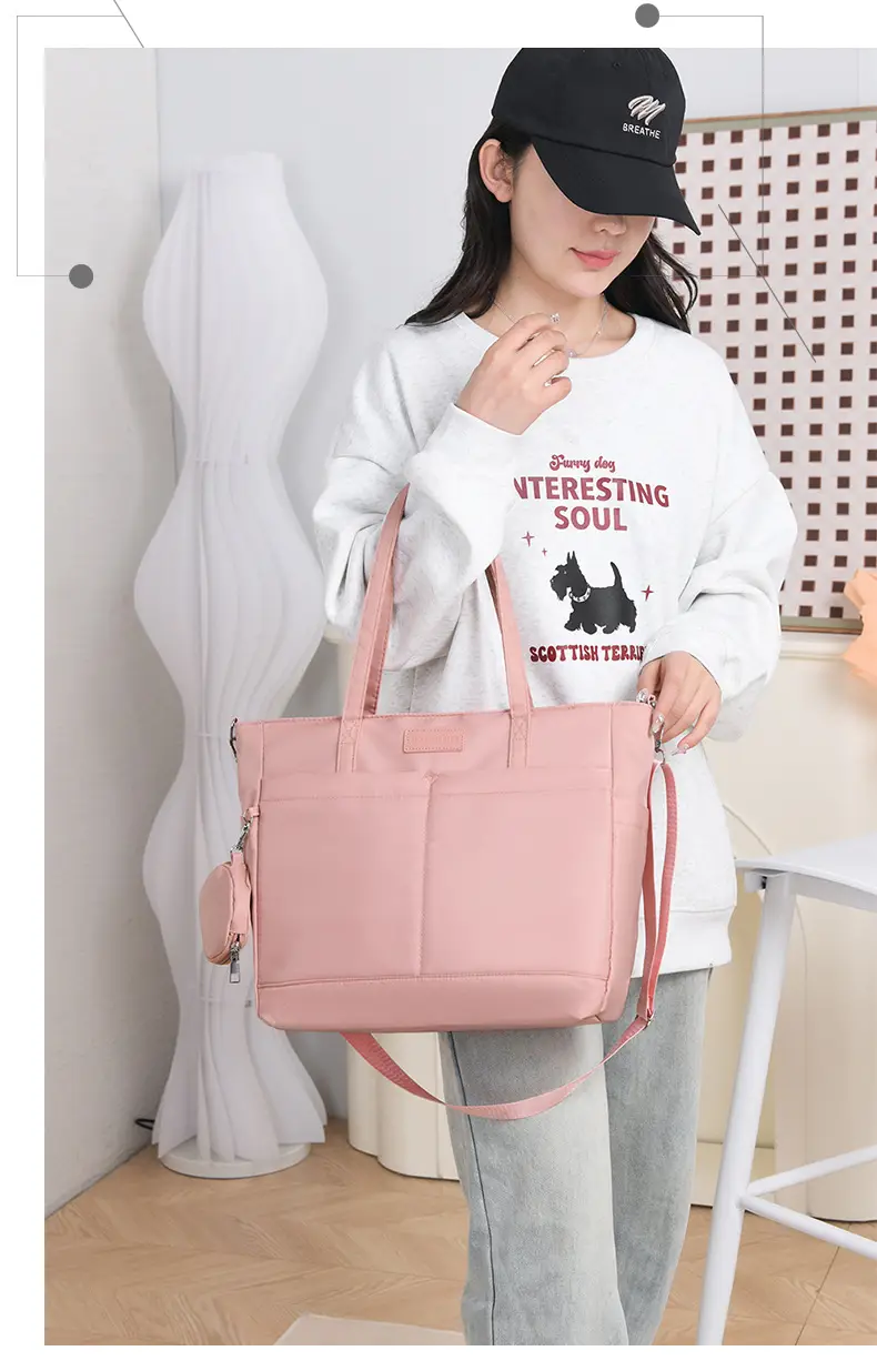 Pink Shoulder Bag for Mom Baby Large Capacity — feature 27