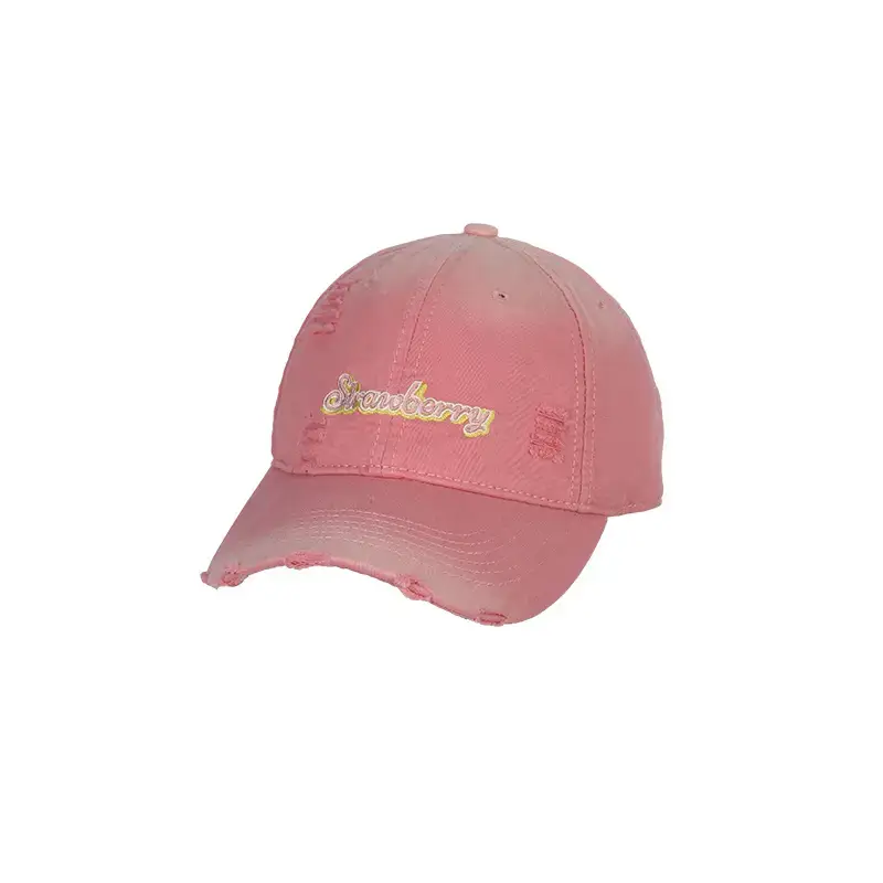 Women Distressed Baseball Cap Wide Brim Light Blue 2025 - Image 11