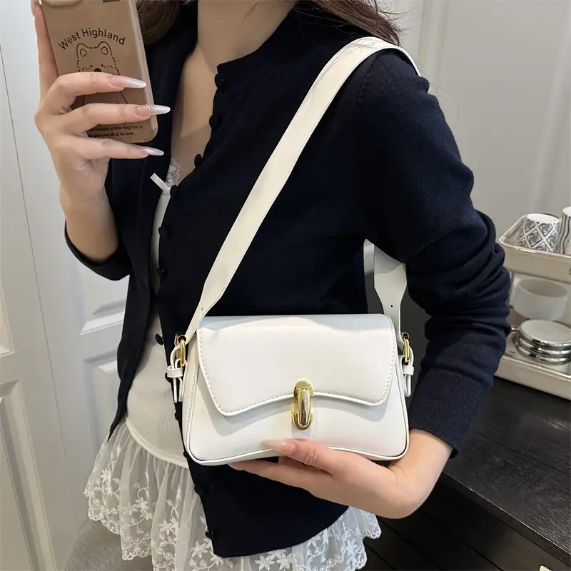 White Leather Shoulder Bag for Women 2025 - Image 7
