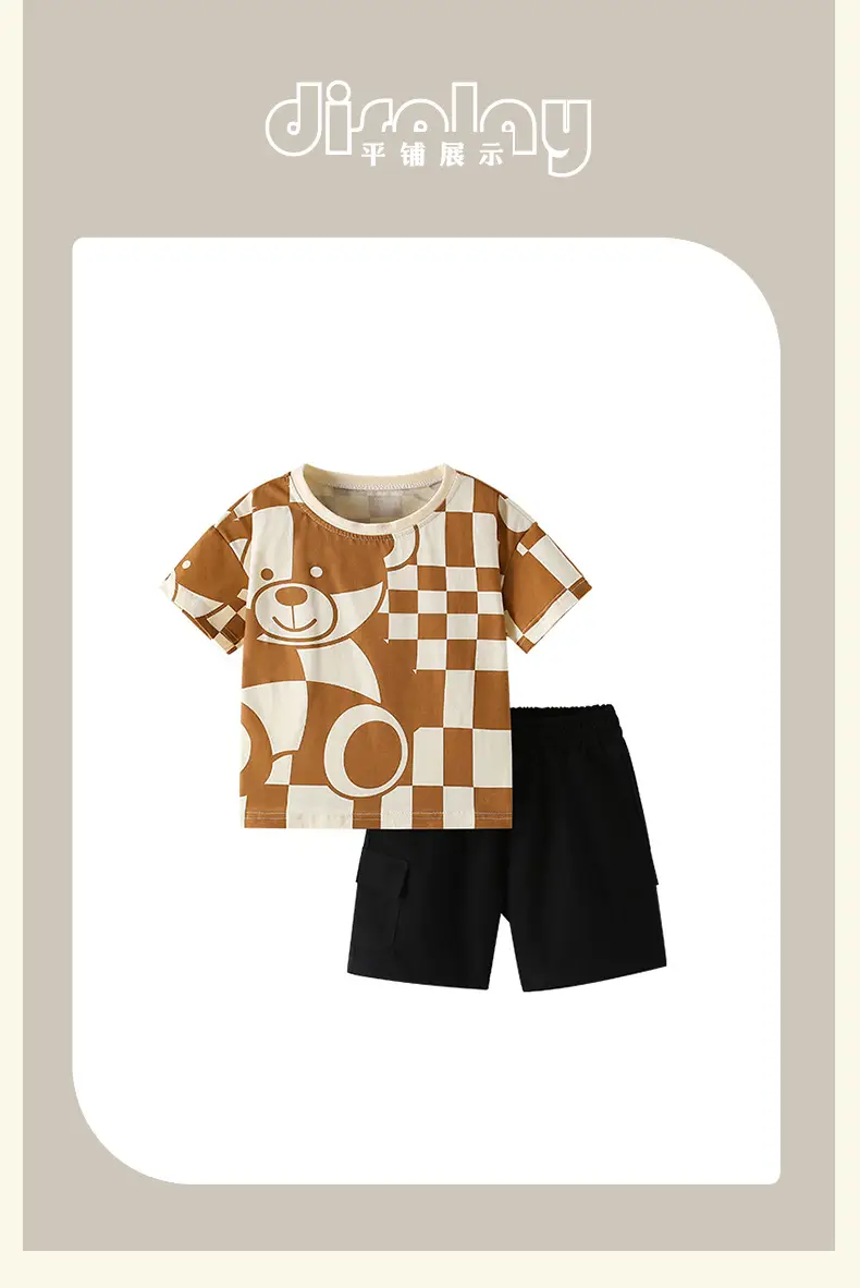 Black Crossbody T-Shirt for Boys Summer Casual Two-Piece Set — feature 10