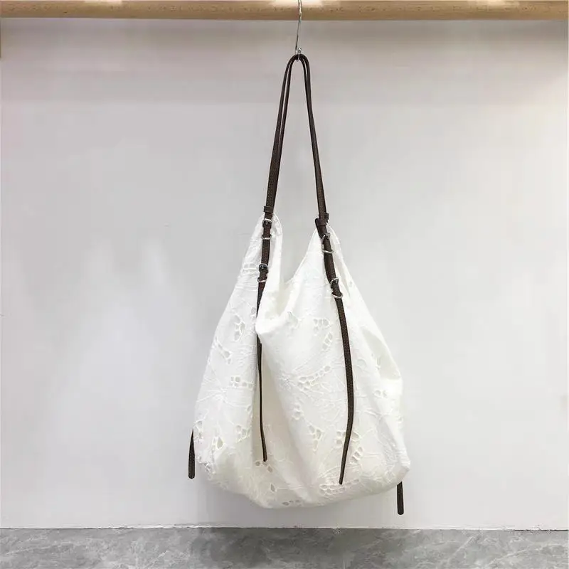 White Embroidered Shoulder Bag for Women — feature 16