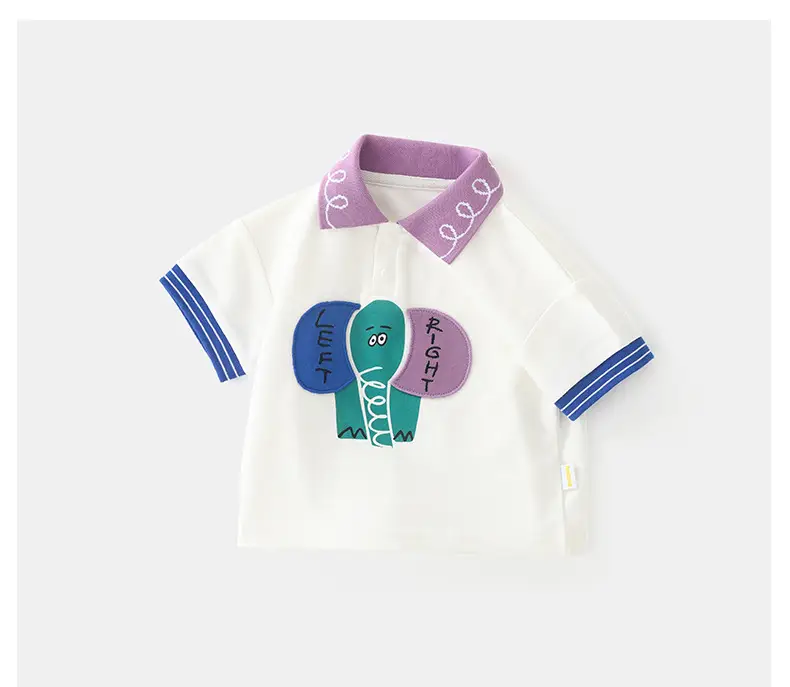 Baby Cotton Short Sleeve Top White Blue Stripes — feature 17
