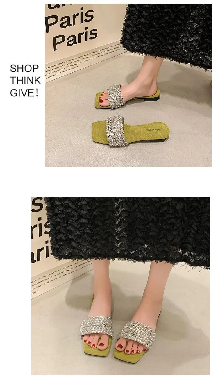 Women Rhinestone French Fairy Slippers Summer — feature 12