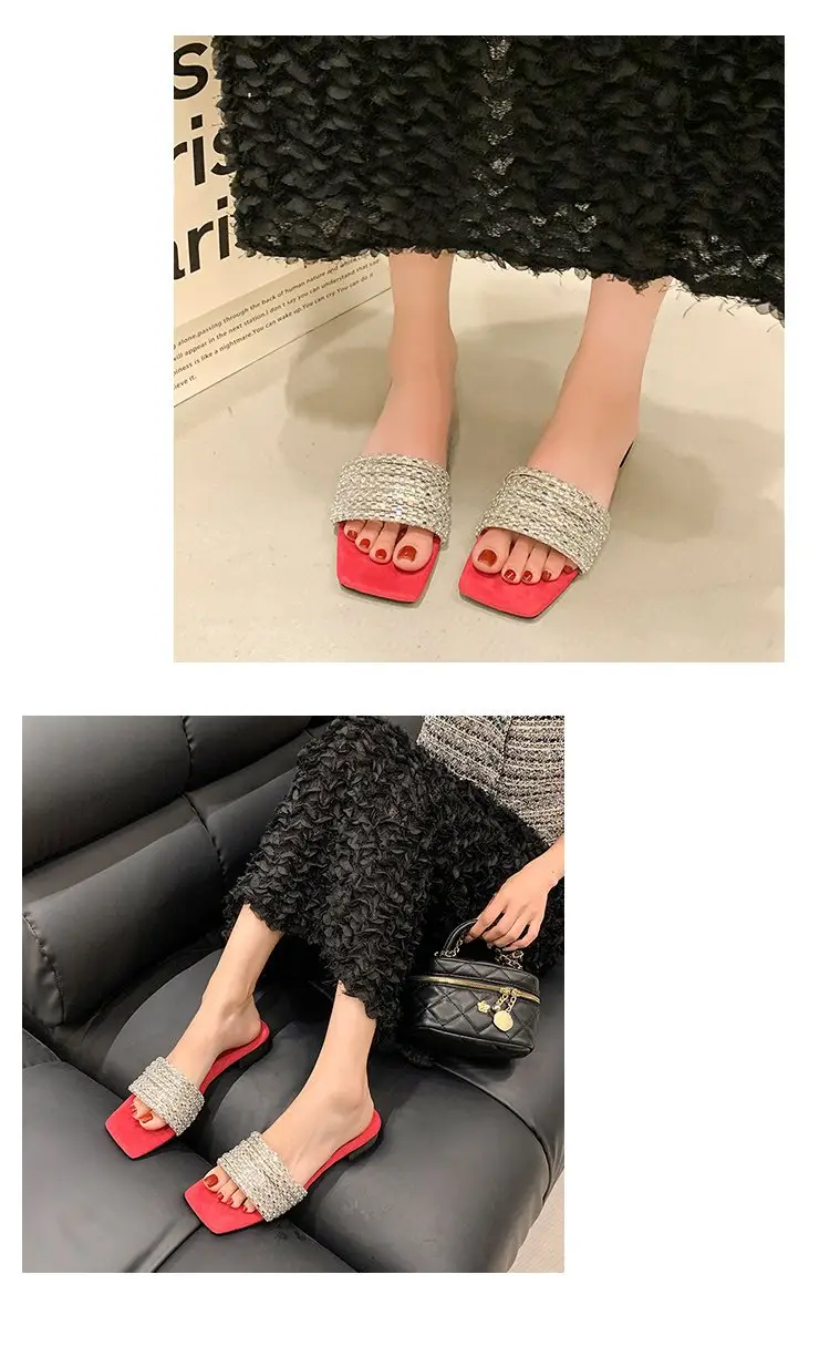 Women Rhinestone French Fairy Slippers Summer — feature 14