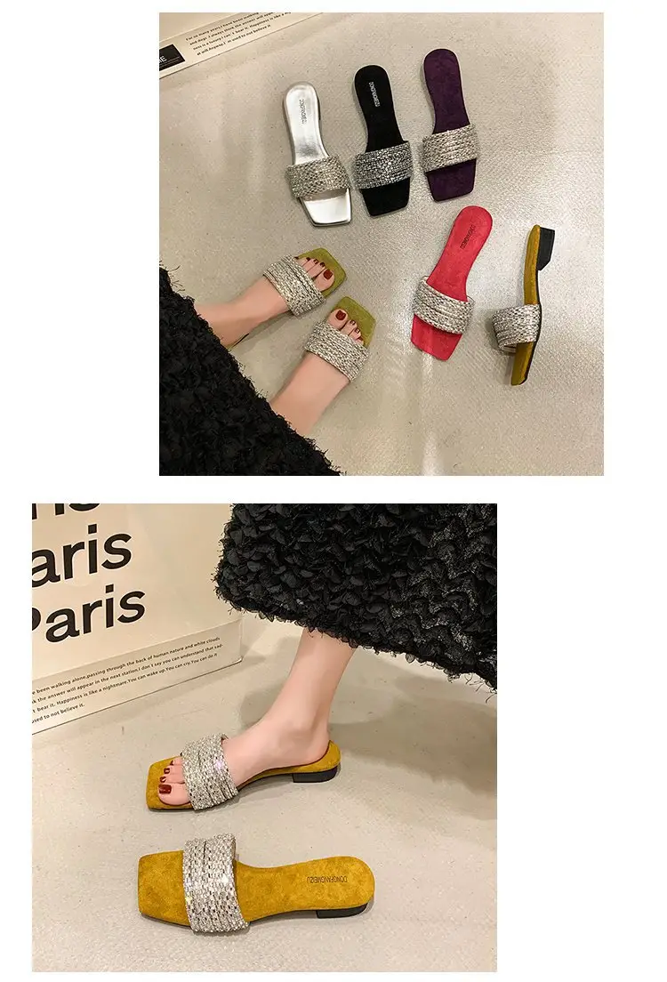 Women Rhinestone French Fairy Slippers Summer — feature 16