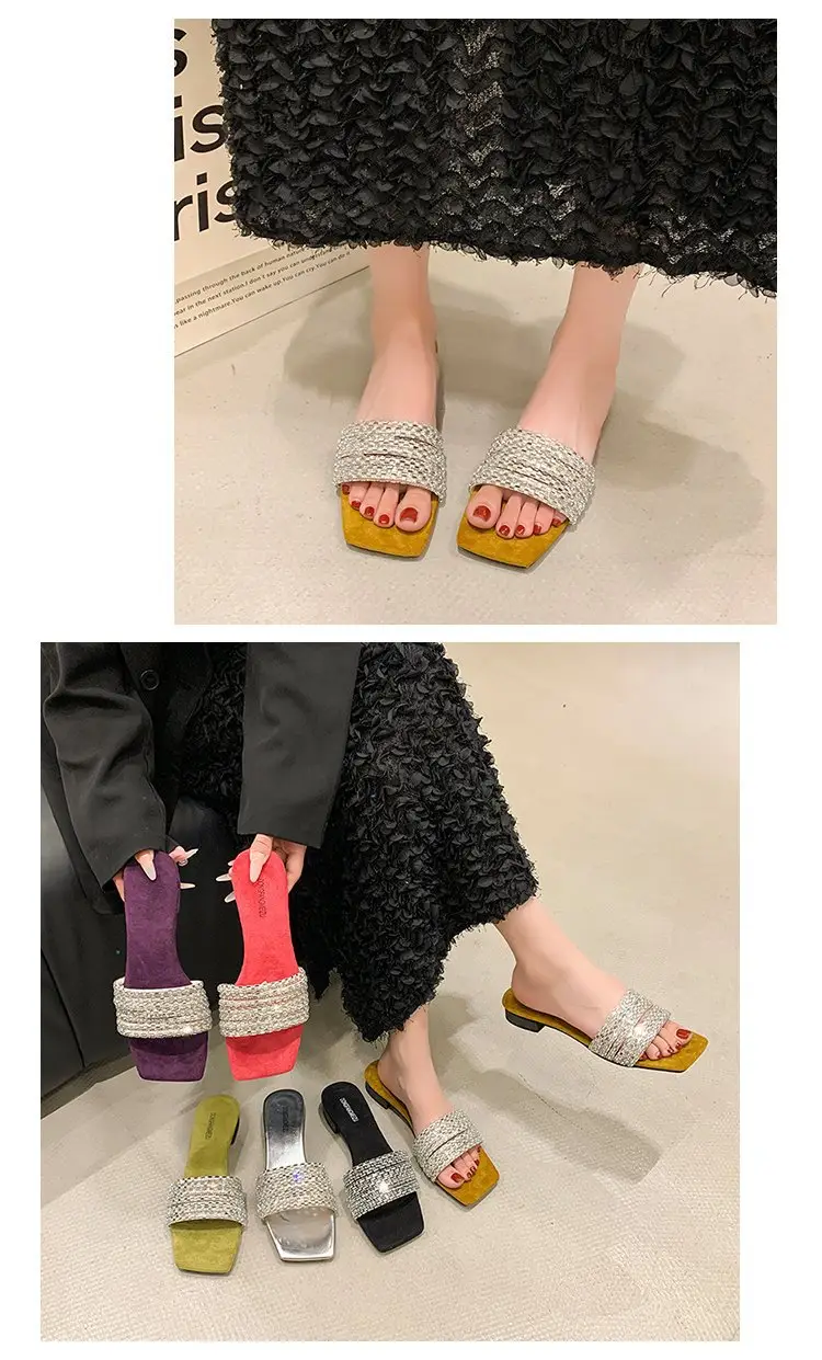 Women Rhinestone French Fairy Slippers Summer — feature 17