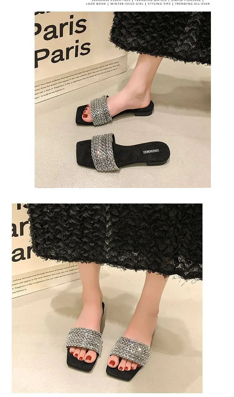 Women Rhinestone French Fairy Slippers Summer — feature 20