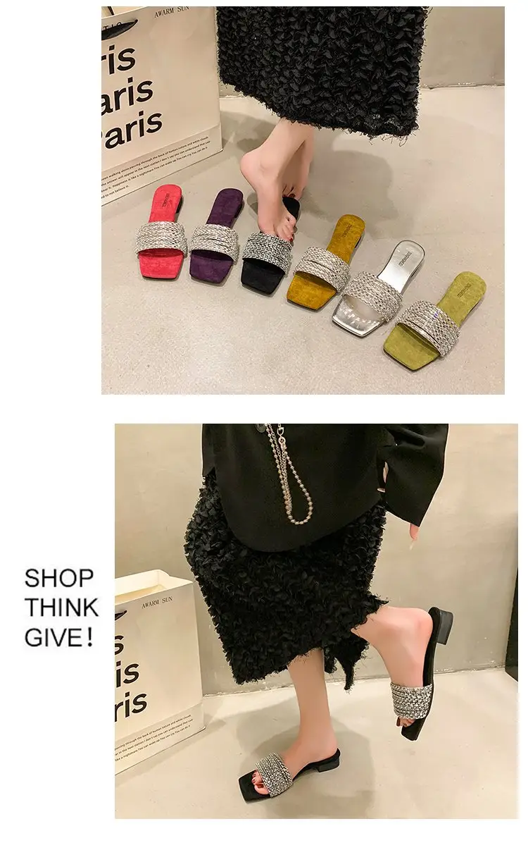 Women Rhinestone French Fairy Slippers Summer — feature 21