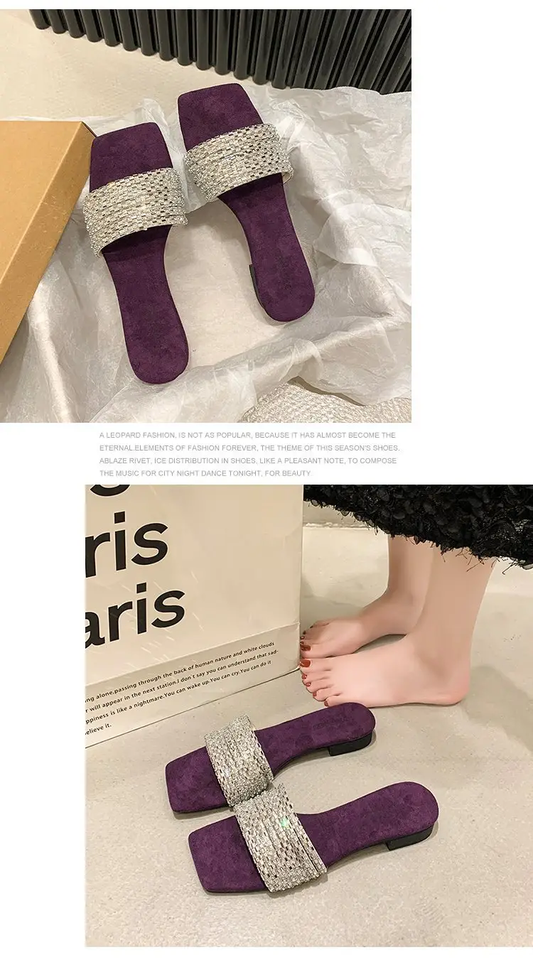 Women Rhinestone French Fairy Slippers Summer — feature 30