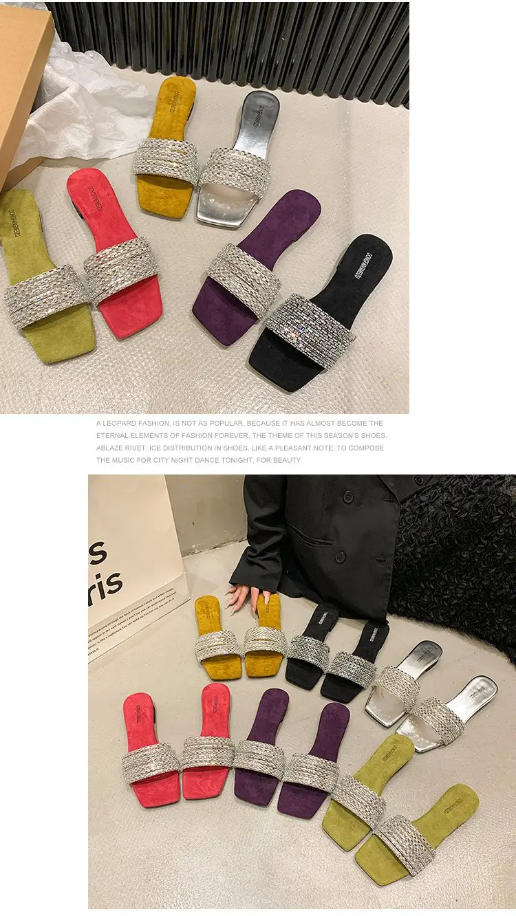 Women Rhinestone French Fairy Slippers Summer — feature 33