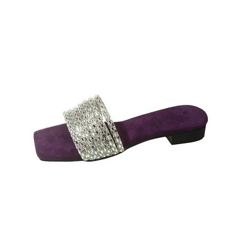 Women Rhinestone French Fairy Slippers Summer