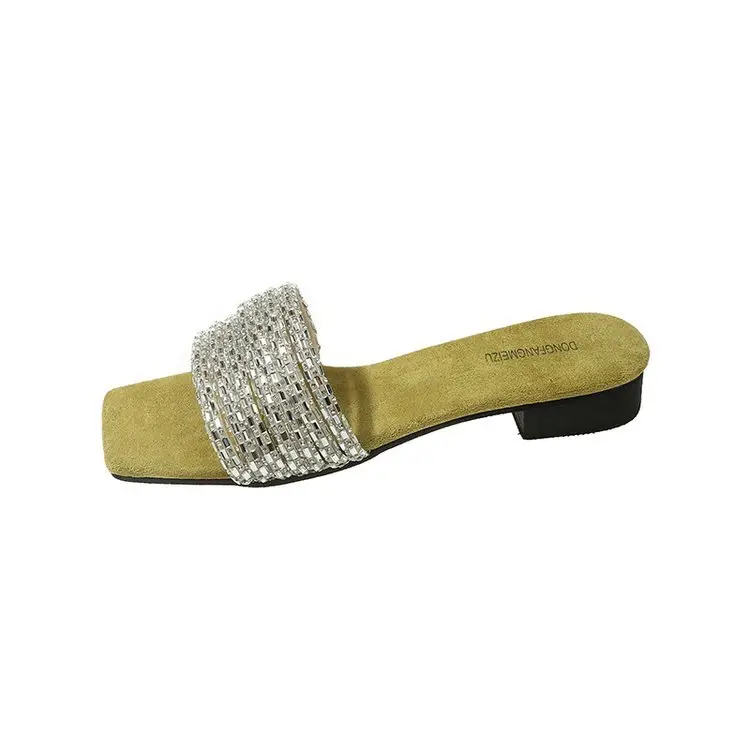 Women Rhinestone French Fairy Slippers Summer