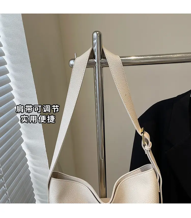 Retro Bucket Bag Large Capacity Shoulder Bag Leather — feature 7