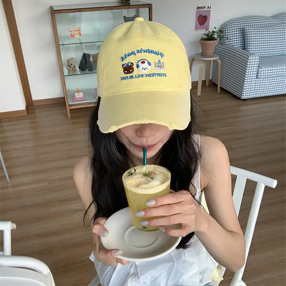 Korean Cartoon Embroidered Baseball Cap for Women - Image 10