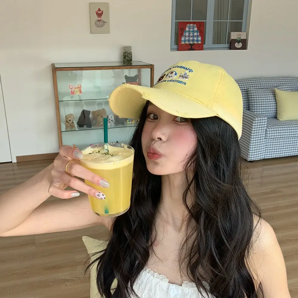 Korean Cartoon Embroidered Baseball Cap for Women - Image 11