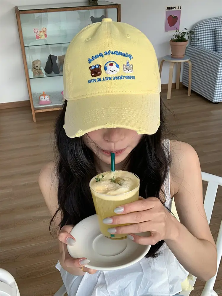 Korean Cartoon Embroidered Baseball Cap for Women — feature 3