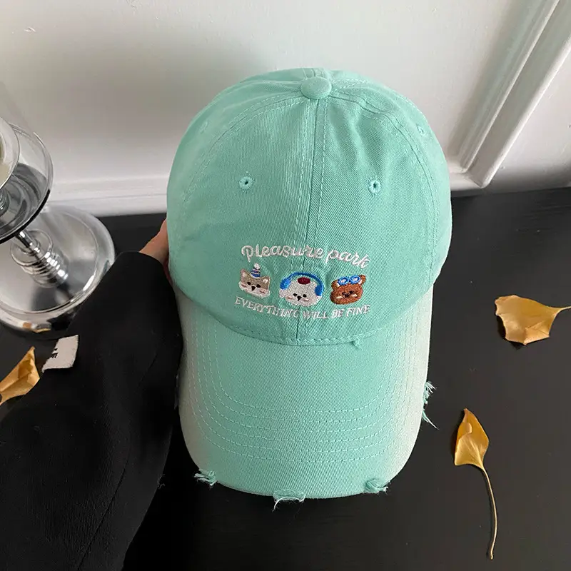 Korean Cartoon Embroidered Baseball Cap for Women - Image 2