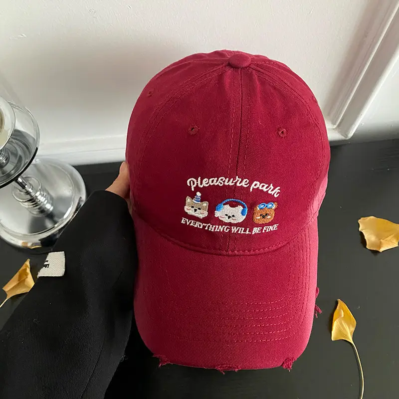 Korean Cartoon Embroidered Baseball Cap for Women - Image 4