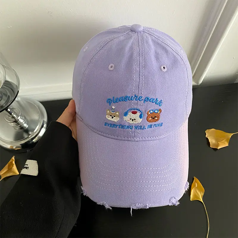 Korean Cartoon Embroidered Baseball Cap for Women - Image 6