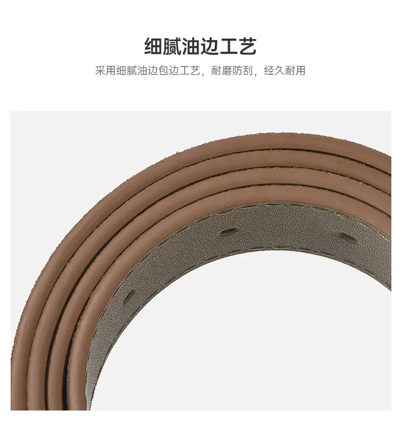 Women Pin Buckle Leather Belt Brown Gold — feature 8