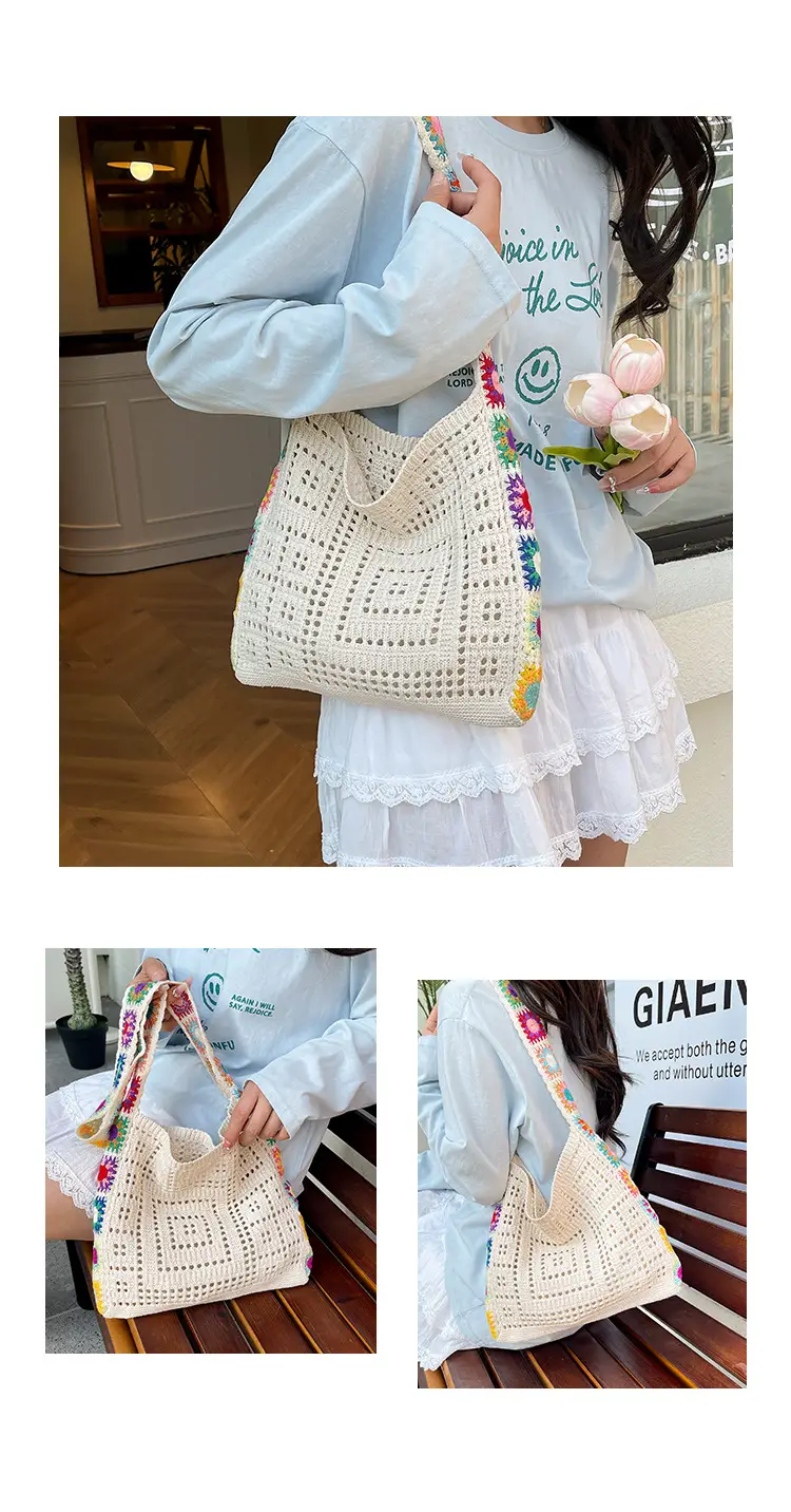 Thick-Thread Woven Crossbody Bag Summer New Design — feature 16