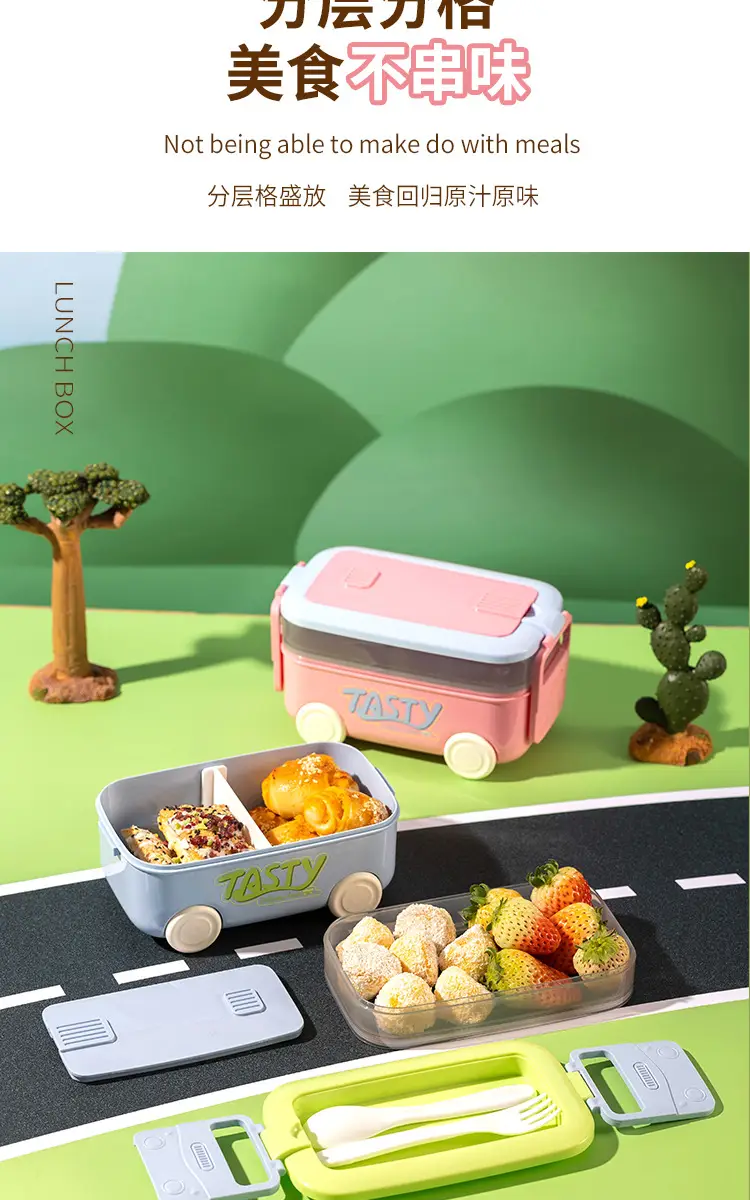 Cross-Border Lunch Box and Water Cup Set, Microwaveable Lunch Box for Office Workers, Special Lunch Box for Children, Double-Layer Lunch Box — feature 9
