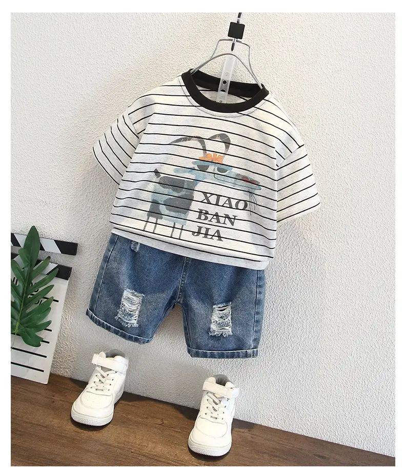 Boys Striped Korean Print T-Shirt Summer 2025 — feature 5