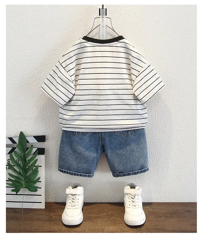 Boys Striped Korean Print T-Shirt Summer 2025 — feature 6
