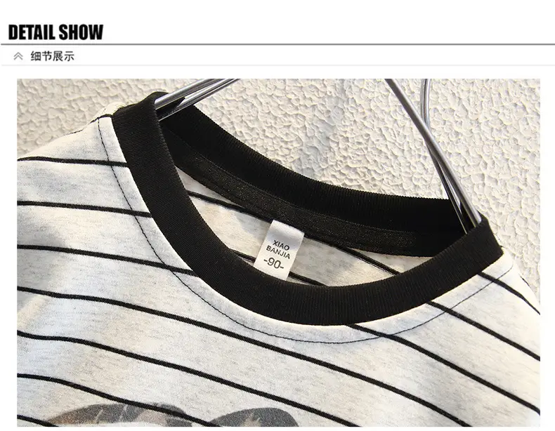 Boys Striped Korean Print T-Shirt Summer 2025 — feature 9