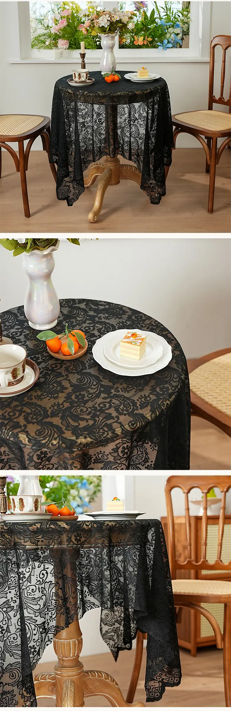 Cross-border explosions French light luxury dining table coffee table cover towel lace hollow table cloth rectangular decorative round table wholesale — feature 17