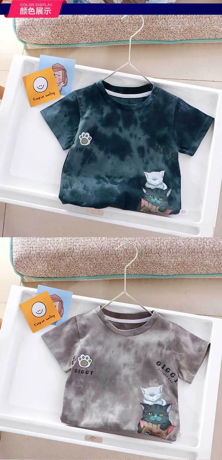 Children's Cartoon Printed T-Shirt Orange Kids Summer Wear — feature 7