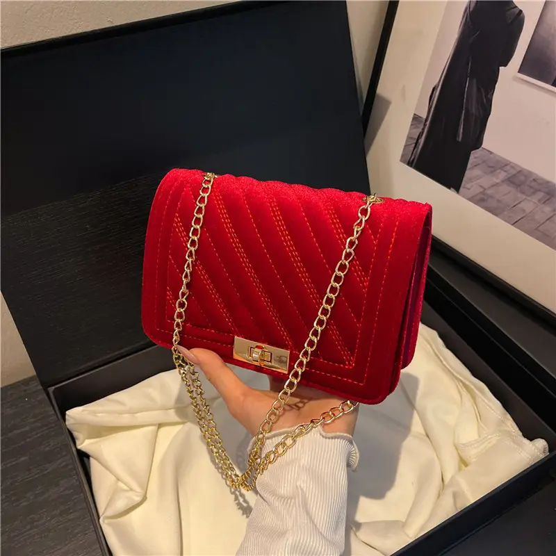 2025 Velvet Shoulder Bag Set 4 Colors - Image 6